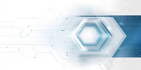 Wall Mural - abstract light blue and white geometric background, modern technology concept, vector illustration w