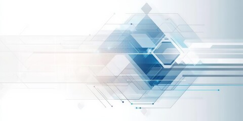 Wall Mural - abstract light blue and white geometric background, modern technology concept, vector illustration w