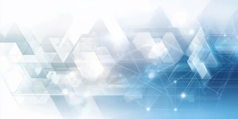 Wall Mural - abstract light blue and white geometric background, modern technology concept, vector illustration w