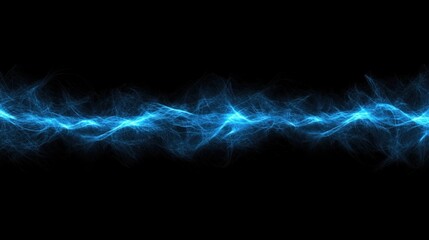 Wall Mural - Abstract, ethereal blue energy flowing horizontally.
