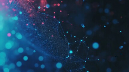 Wall Mural - Abstract network visualization of interconnected data points.