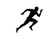 © CreativeDesign - Sprint silhouette. This image shows a black silhouette of a runner in mid-sprint, capturing the dynamic motion and athleticism of the figure. Vector clipart illustration design.