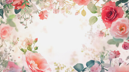  Elegant wedding invitation card background . Minimal hand painted watercolor botanical flowers texture template background. Design for wedding, vip cover, poster, rsvp moderncard.Valentine's Day