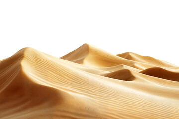 Wall Mural - Golden sand dunes with smooth curves and texture isolated on transparent background