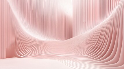 Wall Mural - abstract pink wave design with futuristic stripe accents made with generative ai technology