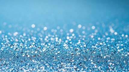 Iridescent silver bokeh on deep sapphire blue background, shimmering light effects with luxury ambiance