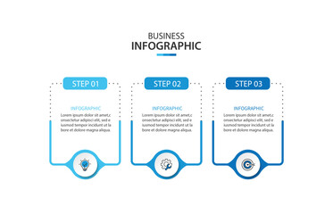 Wall Mural - Vector Infographic template three option process or step for business