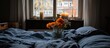© Alexander - Inviting bedroom ambience with sunlight, fresh flowers and soft bedding