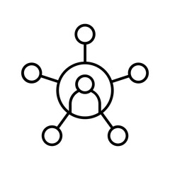 Wall Mural - network icon color editable on white background