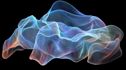 Wall Mural - Abstract flowing lines on black background