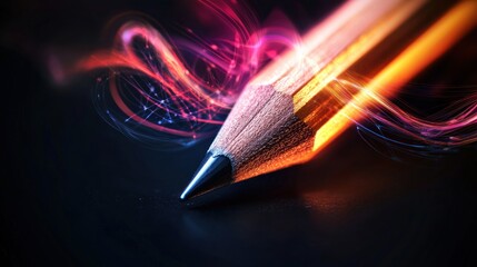 Wall Mural - energetic pencil tip in motion, abstract background