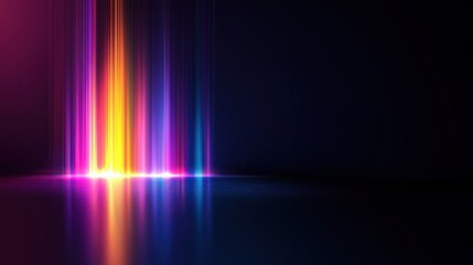 Canvas Print - Neon lights illuminating dark stage