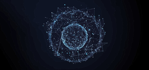 Wall Mural - abstract starry sky medal wireframe, vector space concept with planets and universe elements, minima