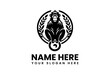 © vectorvovdesign - Premium minimalist monkey vector logo, elegant animal icon illustration design on isolated background