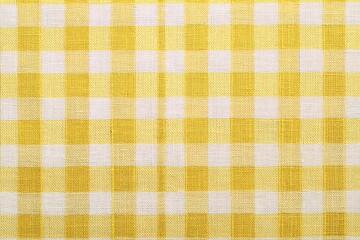Leinwandbilder - Yellow and white checkered fabric texture