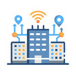 © Sharuzzaman - Smart city connected buildings with wireless network connection