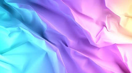 Wall Mural - Abstract vibrant fabric folds, gradient colours, studio setting