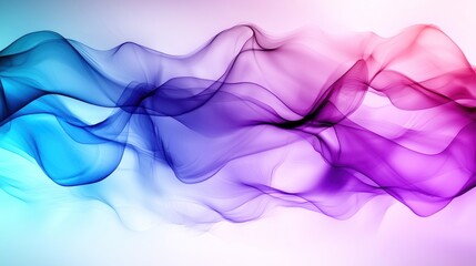 Wall Mural - Abstract colorful flowing smoke waves on a light background