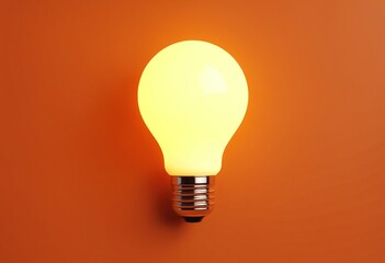 Poster - Light bulb idea concept. 3D rendering