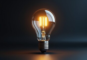 Poster - Light bulb idea concept. 3D rendering