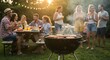 © AleniaFlow - Friends Enjoying a Summer Barbecue in a Backyard