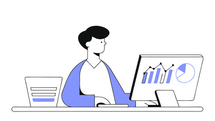 business intelligence developer isolated cartoon vector illustrations