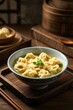 © haiqiang - Steaming Shrimp Wonton Noodles%A A heart-warming bowl of Chinese noodle soup