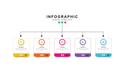 Fototapete - Infographic 5 options design elements for your business data. Vector Illustration