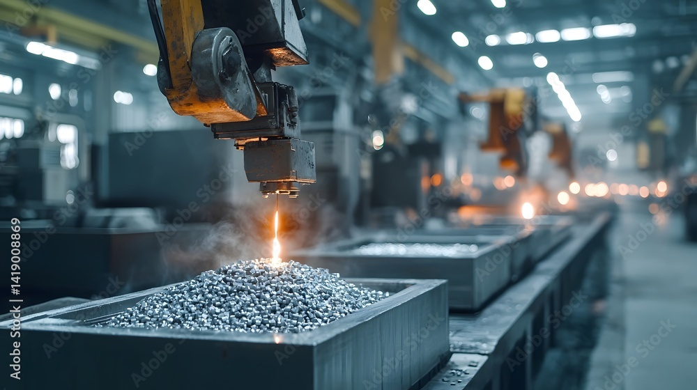 Robotic Arm Precisely Handling Molten Metal in an Automated Die Casting ...