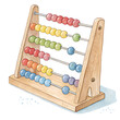 © Fame65 - Colorful Clipart of Math Abacus Loose Watercolor Style Illustration