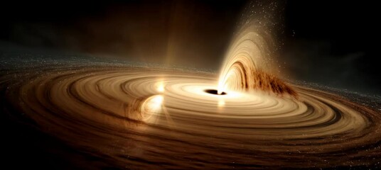 Wall Mural - two supermassive black hole collide. time dilation. science space galaxy astronomy. generative video