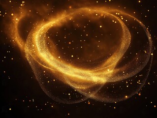 Leinwandbilder - Golden swirling stars dark background decorative flourish festive celebration sparkling glow