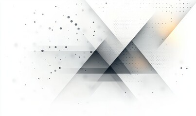 Fototapete - minimalistic abstract geometric background with white and light gray gradients dotted pattern seamless triangles modern clean design