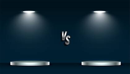 Wall Mural - product contest versus banner with 3d podium platform and spot light effect