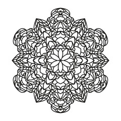 Simple decorative ethnic floral mandala vector illustration with a white background