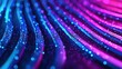 © PBMasterDesign - Lights of glowing fiber optic cables in network technology concept. Abstract colorful light waves creating a vibrant digital background.