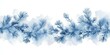 © zong - Christmas watercolor pattern with blue pine and spruce branches horizontal seamless winter decoration