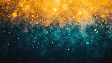 Wall Mural - shimmering gold and teal glitter creates a magical, festive backdrop perfect for holiday cards, invi