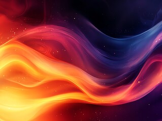 Wall Mural - Vibrant orange and blue waves flow dynamically creating an abstract design Perfect for backgrounds or artistic projects