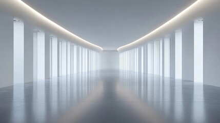 Aufkleber - Empty, modern, minimalist hallway with light accents