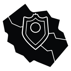 isolated police map on white background
