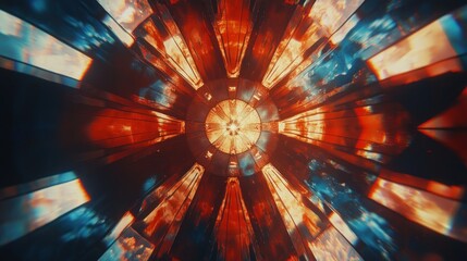 Aufkleber - Abstract vibrant tunnel with radiating colors