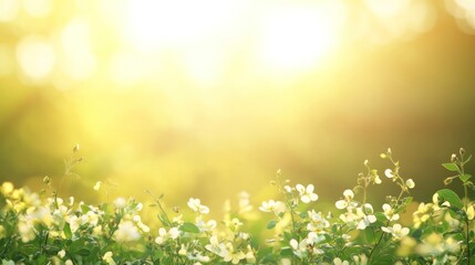 Poster - Soft sunlight filtering through blooming flowers