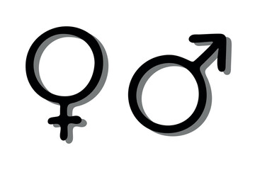  Hand drawn female and male gender identity icon Symbol used to represent sex and gender