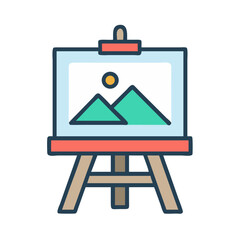 Leinwandbilder - Art Easel Icon Representing Painting Canvas Setup and Creative Workspace