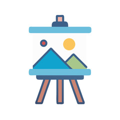 Fototapete - Art Easel Icon Representing Painting Canvas Setup and Creative Workspace