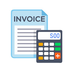 Fototapete - bill with calculator icon representing invoice calculation and financial management