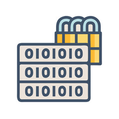 Fototapete - Binary Code Block Icon Representing Data Encryption and Security
