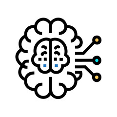 Leinwandbilder - Brain with Circuit Icon Representing Artificial Intelligence and Cognitive Computing
