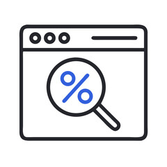 Poster - Browser with Percentage Symbol Icon Representing Online Discounts and Promotions